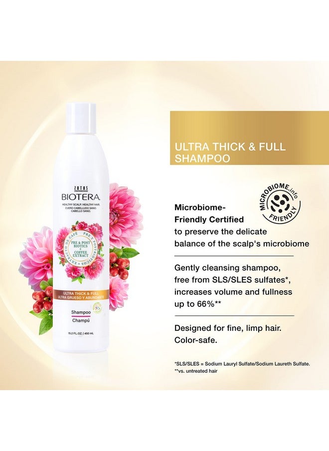 Biotera Ultra Thick & Full Volumizing Shampoo | Increases Volume to Fine, Limp Hair | Microbiome Friendly | Vegan & Cruelty Free | Paraben Free | Color-Safe | 32 Fl Oz