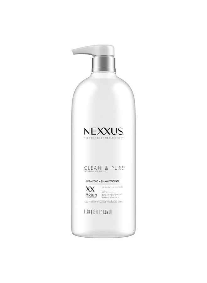 Nexxus Clean and Pure Clarifying Shampoo, With ProteinFusion, Nourished Hair Care Silicone, Dye And Paraben Free 33.8 oz