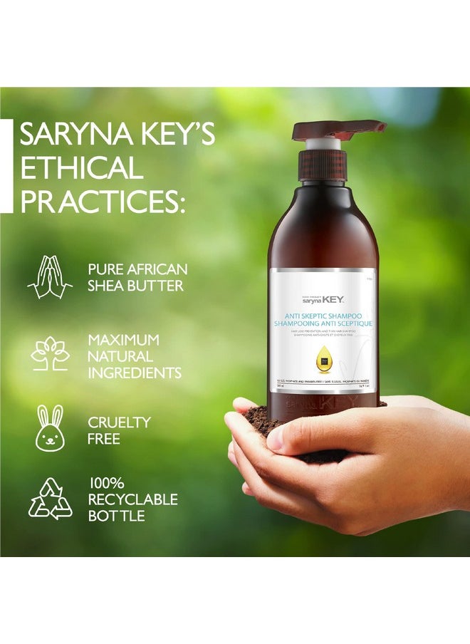 Saryna Key Anti-Skeptic Shampoo - Strengthening Treatment for Thin, Fine Hair Strength - Natural Shampoo with Shea Oil and Mint Oil - Hair Loss Prevention