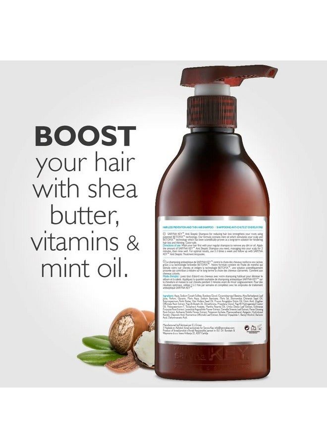 Saryna Key Anti-Skeptic Shampoo - Strengthening Treatment for Thin, Fine Hair Strength - Natural Shampoo with Shea Oil and Mint Oil - Hair Loss Prevention