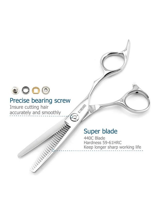 Barber Scissors Hair Thinning Scissors 5.75 Inch Hair Shears Professional Hair Scissors Sharp Hair Thinning Shears Convex Razor Edge 440c Barber Shears KINSARO