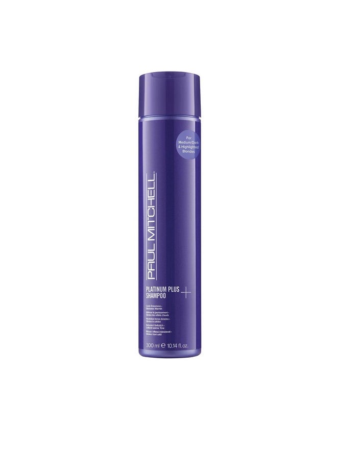 Paul Mitchell Platinum Plus Purple Shampoo, Cools Brassiness, Eliminates Warmth, For Medium to Dark Blonde and Highlighted Hair, 10.14 Fl Oz