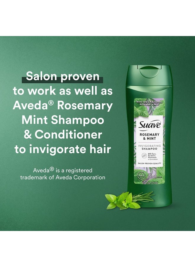 Suave Shampoo To Revitalize Hair Rosemary and Mint Invigorating for Dry Hair,12.6 Fl Oz (Pack of 6)