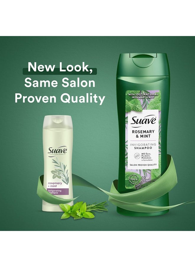 Suave Shampoo To Revitalize Hair Rosemary and Mint Invigorating for Dry Hair,12.6 Fl Oz (Pack of 6)