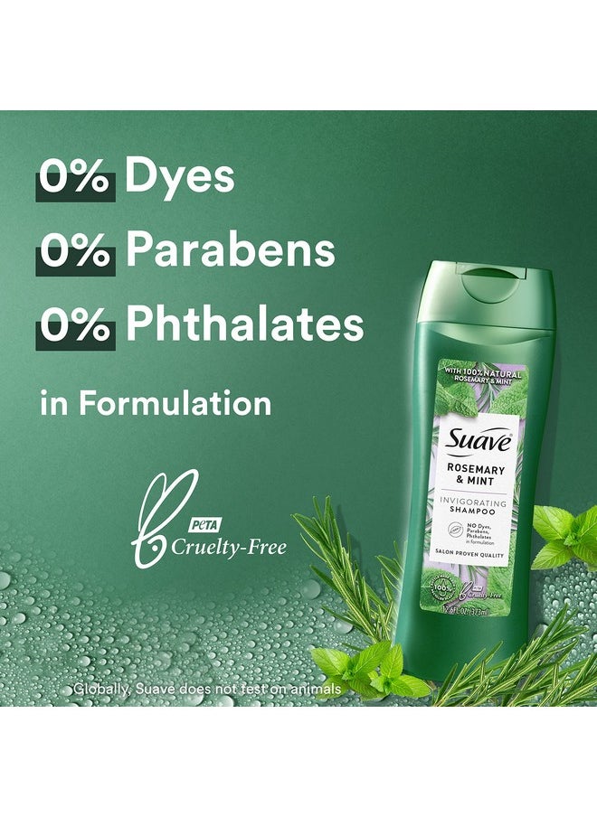 Suave Shampoo To Revitalize Hair Rosemary and Mint Invigorating for Dry Hair,12.6 Fl Oz (Pack of 6)