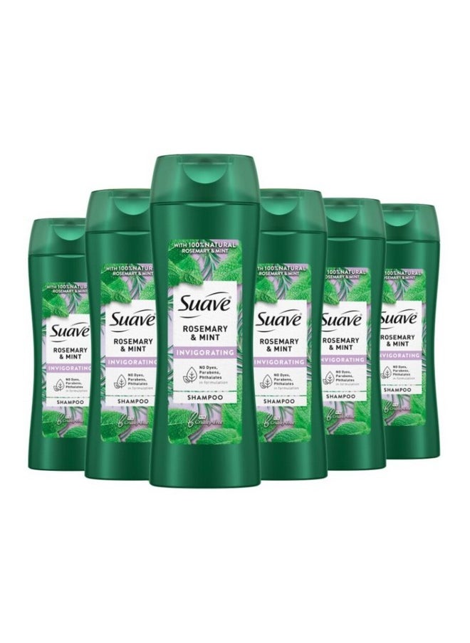 Suave Shampoo To Revitalize Hair Rosemary and Mint Invigorating for Dry Hair,12.6 Fl Oz (Pack of 6)