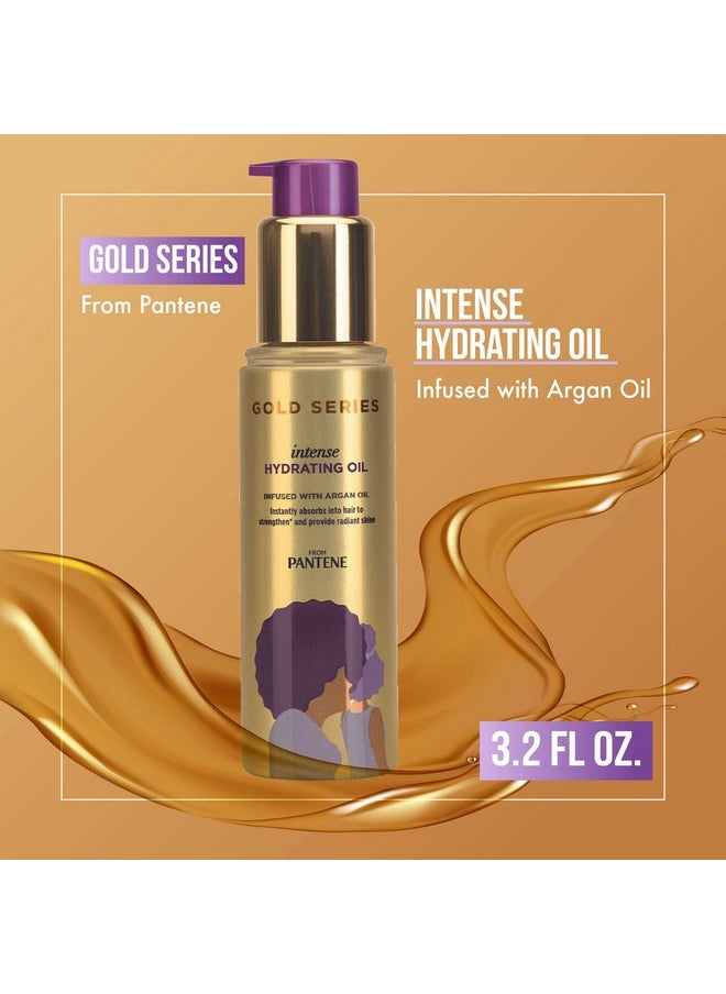 Pantene Gold Series Intense Hydrating Oil Treatment, 3.2 Fl Oz - Hair Oil Infused with Rich Argan Oil for Beautiful, Shiny Hair - Dye, Paraben and Sulfate Free Formula