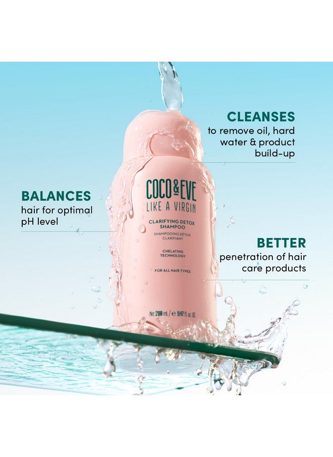 Coco and Eve Clarifying Detox Shampoo. Remove Hard Water & Product Build Up. With Hibiscus Cider Vinegar to Detox Scalp. Color Safe & Non-Stripping. (280 ml)