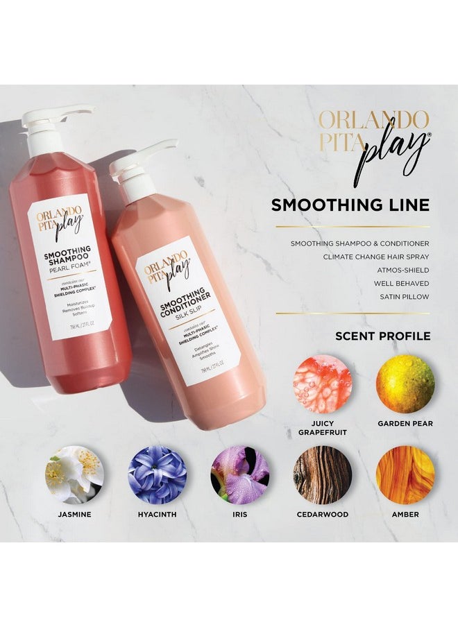 ORLANDO PITA PLAY Salon Size Pearl Foam Smoothing Shampoo for Textured, Damaged or Color-Treated Hair, Maintains Moisture, Enhances Shine, & Removes Buildup, 27 Fl. Oz.