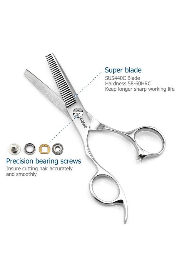 Hair Scissors left hand Thinning Scissors 5.5 Inch Barber Scissors Left hand Hair Thinning Shears Barber Shears KINSARO