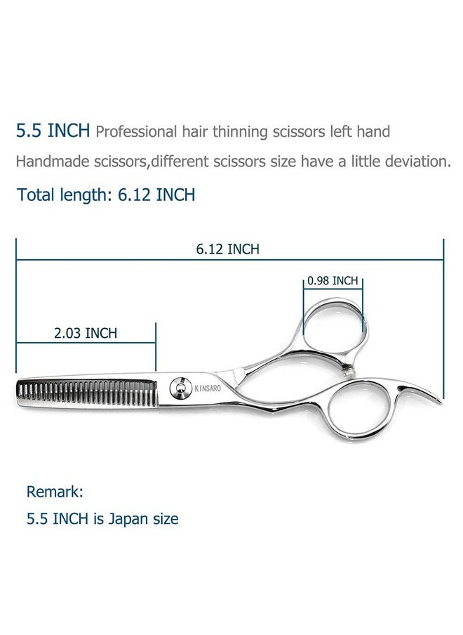 Hair Scissors left hand Thinning Scissors 5.5 Inch Barber Scissors Left hand Hair Thinning Shears Barber Shears KINSARO