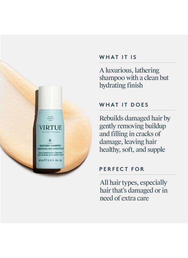 VIRTUE Recovery Sulfate Free Shampoo with Keratin and Baobab Seed Oil for Damaged Hair, Color Safe