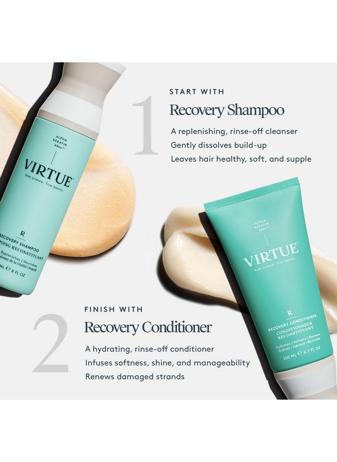 VIRTUE Recovery Sulfate Free Shampoo with Keratin and Baobab Seed Oil for Damaged Hair, Color Safe
