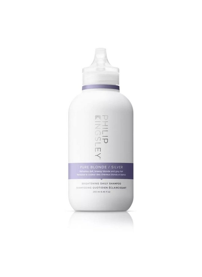 PHILIP KINGSLEY Pure Blonde/Silver Brightening Daily Purple Shampoo for Blonde Gray Silver Brassy Colored Highlighted Bleached Hair Toner for Orange Brassiness and Yellow Tones, 8.45 oz