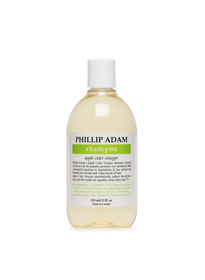 Phillip Adam Apple Cider Vinegar Shampoo for Shiny Hair - Sulfate Free and Paraben Free - Original Green Apple Scent - 12 Ounce