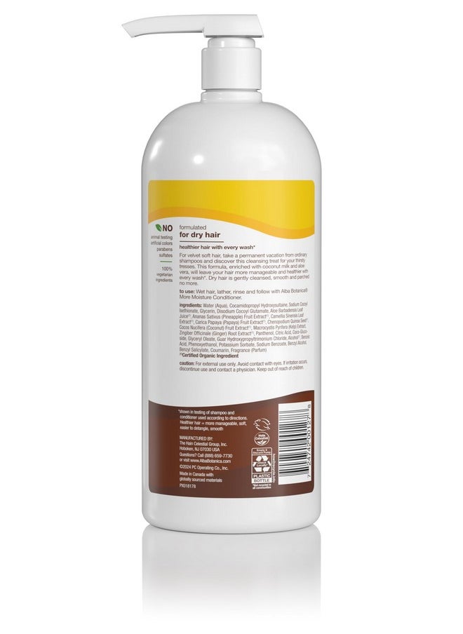 Alba Botanica More Moisture Shampoo, Coconut Milk, 32 Oz (Packaging May Vary)