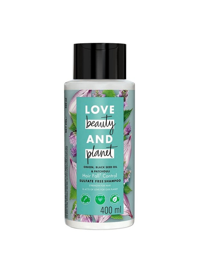 Love Beauty & Planet Onion Oil|| Blackseed Oil & Patchouli Sulfate Free Hairfall Control Shampoo|| No Parabens|| No Dyes|| Patchouli Essential Oil|| 400 ml