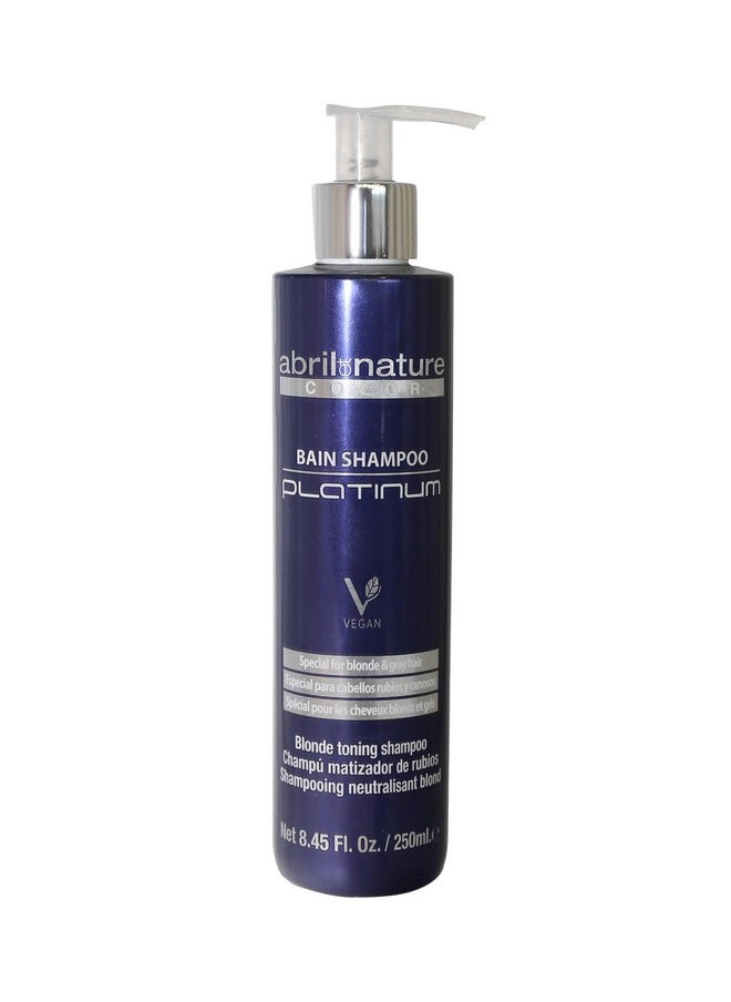 abril et nature - Platinum Professional Shampoo - For Blonde, Bleached, Highlighted, and/or Gray Hair - Violet Toner - Goodbye Yellow Tones - Platinum Appearance - 250 ml