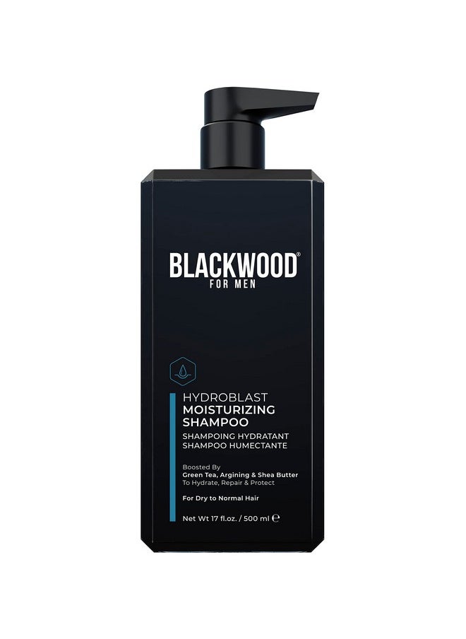 Blackwood For Men Hydroblast Moisturizing Shampoo - Men's Shampoo for Coarse, Dry, & Curly Hair - Infused with Ginseng & Ginger- Natural Vegan Formula -Sulfate Free, Paraben Free & Cruelty Free(17 Oz)