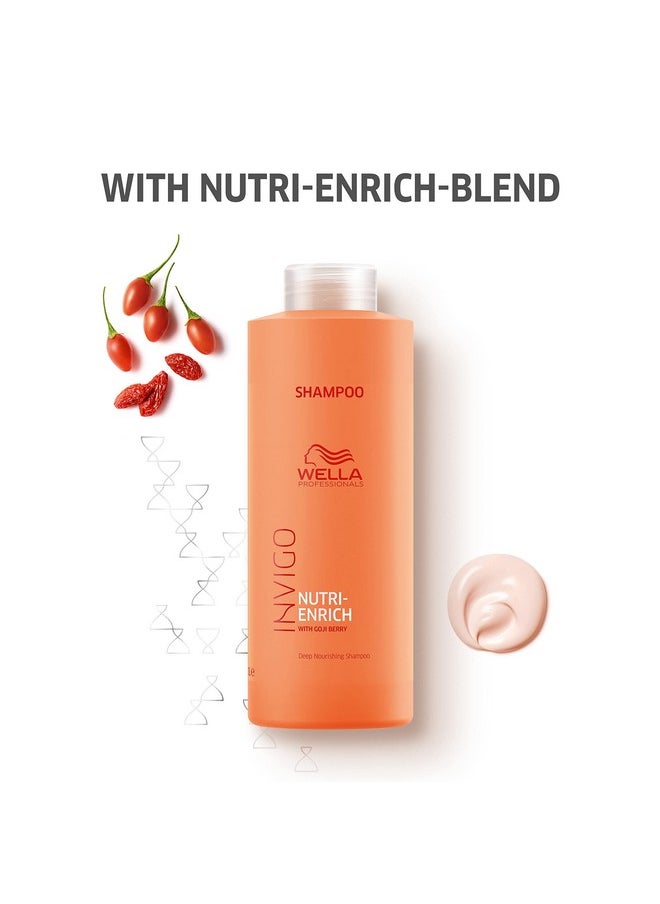 Wella Professionals Invigo Nutri-Enrich Shampoo| Professional Deep Nourishing Shampoo For Dry & Damaged Hair| 33.8 Fl Oz