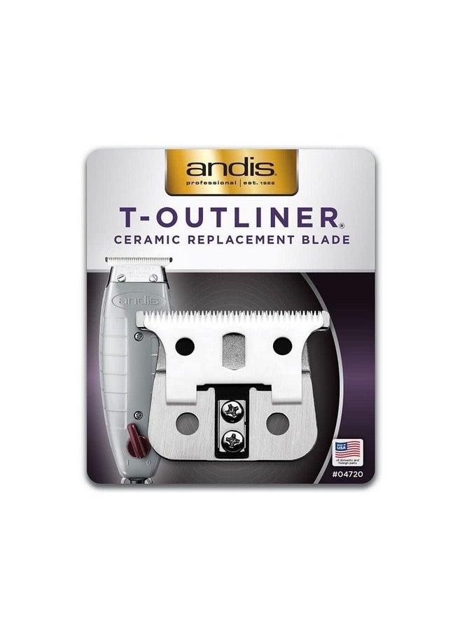 Andis 04720 T-Outliner Ceramic Replacement Blade for T-Outliner, GTO, GO, GTX, Close Cutting, Silver