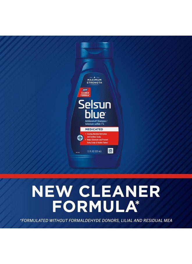 Selsun Blue Medicated Antidandruff Shampoo, Maximum Strength Scalp Treatment With Selenium Sulfide, 11 fl. oz.