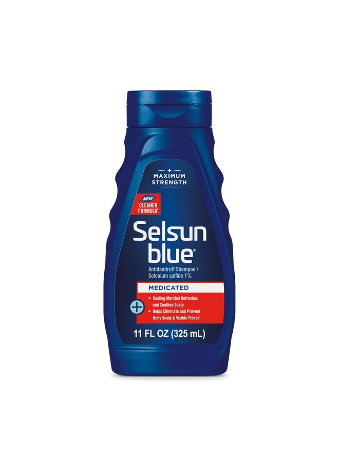 Selsun Blue Medicated Antidandruff Shampoo, Maximum Strength Scalp Treatment With Selenium Sulfide, 11 fl. oz.