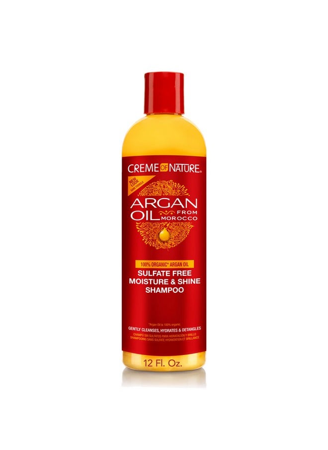 Creme of Nature Argan Oil Shampoo, Moisture & Shine Shampoo, Sulfate Free Hair Care Formula, Nourishes, Hydrates, Detangles, 12 fl. oz.