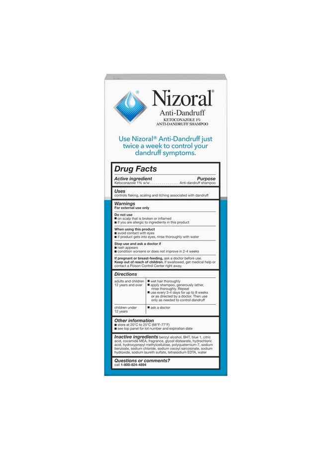 Nizoral Anti-Dandruff Shampoo with 1% Ketoconazole, Fresh Scent, 7 Fl Oz