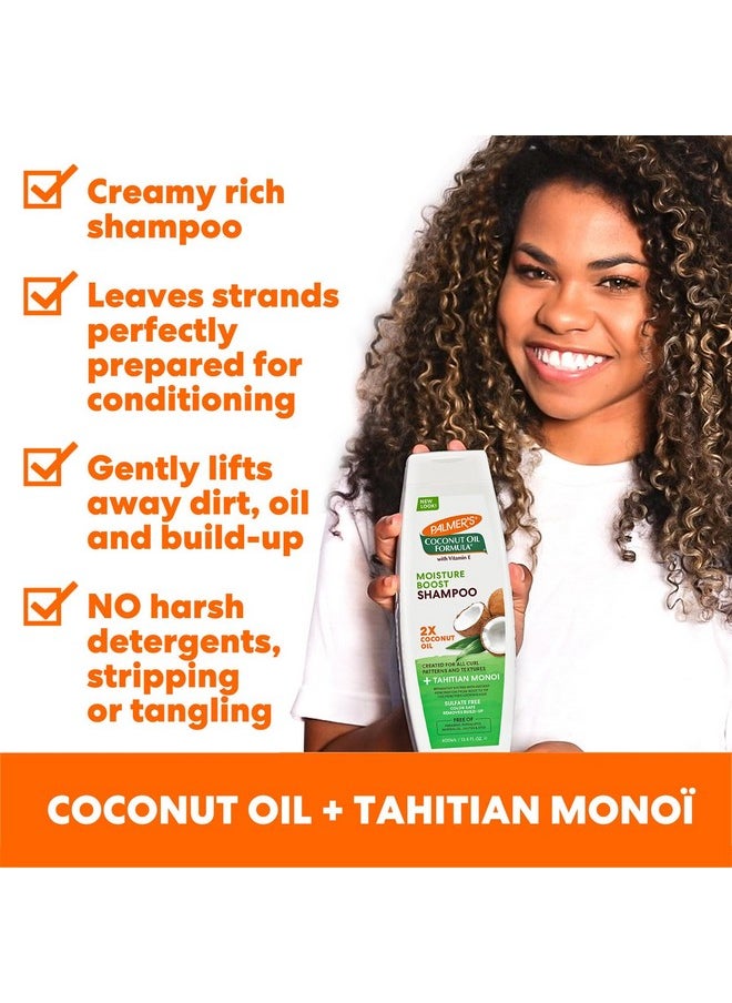 Palmer's Coconut Oil Shampoo for Moisture Boost of Dry, Damaged & Colour Treated Hair, Minimizes Tangles - 400ml