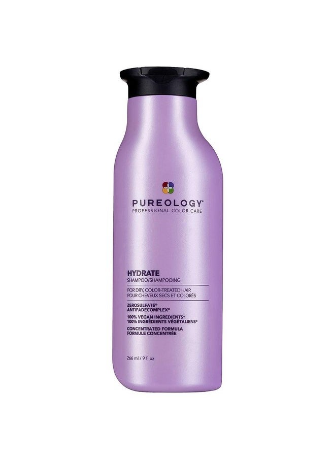 Pureology Hydrate Moisturizing Shampoo | Softens and Deeply Hydrates Dry Hair | For Medium to Thick Color Treated or Natural Hair | Sulfate Free Shampoo | Vegan
