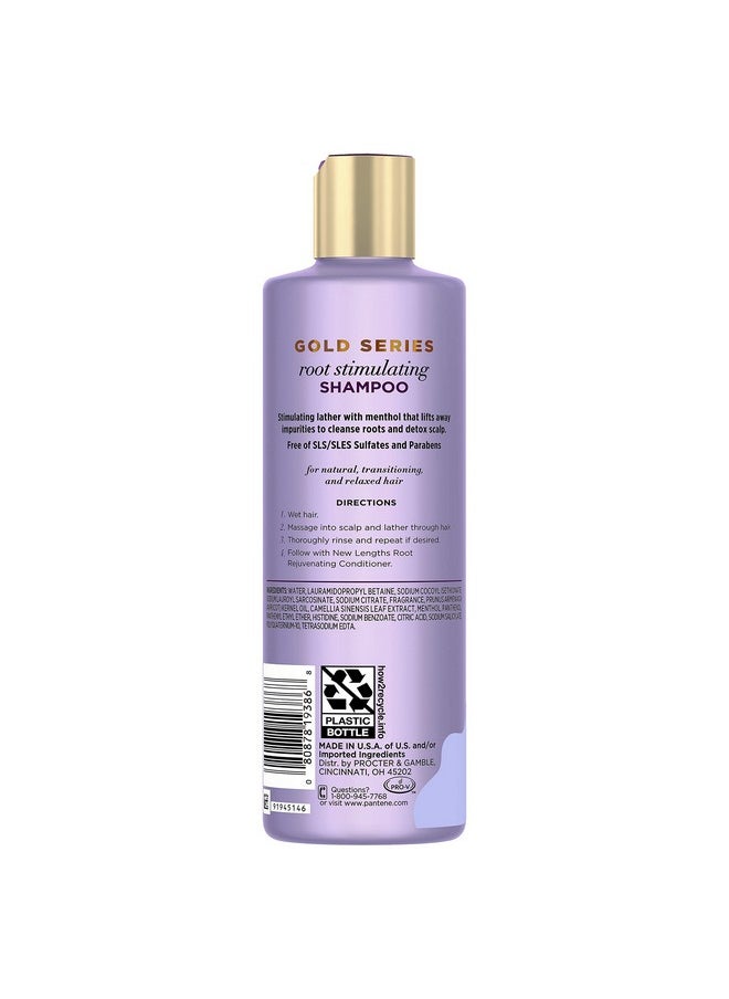 Pantene Gold Series New Lengths Root Stimulating Shampoo with Apricot Oil & Green Tea, for Natural, Textured, Curly, and Coily Hair, Sulfate-Free, Paraben Free, 8.5 Fl Oz