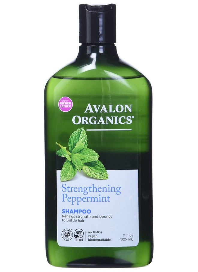 Avalon Organics Shampoo, Strengthening Peppermint, 11 Oz