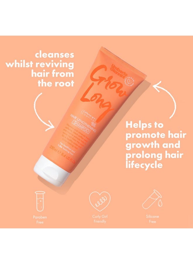 Umberto Giannini Grow Long Root Stimulating Caffeine Shampoo For Hair Growth - Vegan and Cruelty Free Haircare 8.4 FL OZ