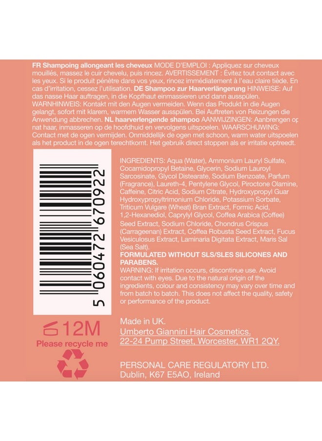 Umberto Giannini Grow Long Root Stimulating Caffeine Shampoo For Hair Growth - Vegan and Cruelty Free Haircare 8.4 FL OZ