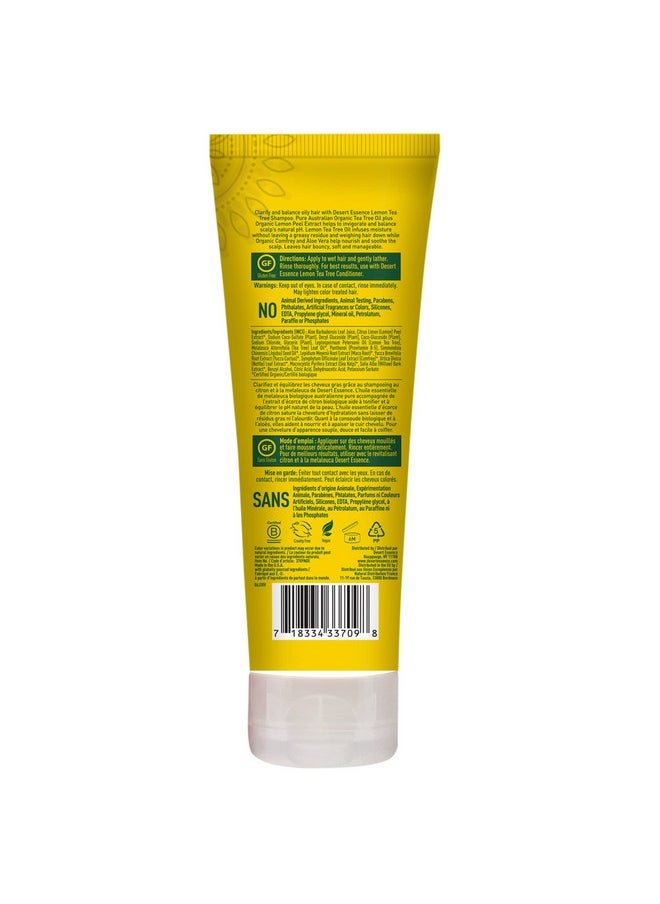 Desert Essence Lemon Tea Tree Shampoo - 8 Fl Ounce - Removes Excess Oil - Revitalizes Scalp - Strengthens & Protects Hair - Maca Root Extract - Soft, Smooth & More Manageable