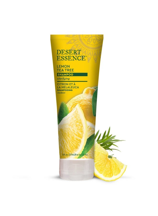 Desert Essence Lemon Tea Tree Shampoo - 8 Fl Ounce - Removes Excess Oil - Revitalizes Scalp - Strengthens & Protects Hair - Maca Root Extract - Soft, Smooth & More Manageable