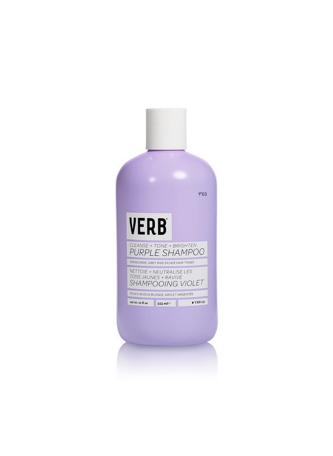 VERB Purple Shampoo - Vegan Toning Shampoo for Blonde, Grey and Silver Hair - Free of Harmful Sulfates and Paraben - Purple Color Corrector to Reduce Yellow Brassy Tones, 12 fl oz