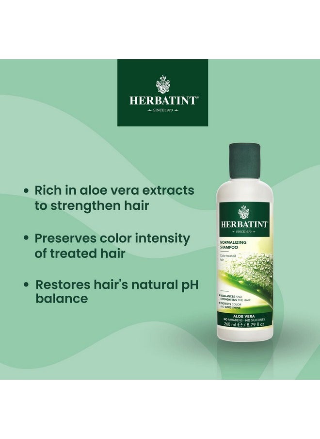 Herbatint Normalizing Shampoo for Color-Treated, Normal Hair - Aloe Vera to Rebalance, Strengthen, & Add Shine - No Parabens, Sulfates, Gluten - 8.79 fl oz.