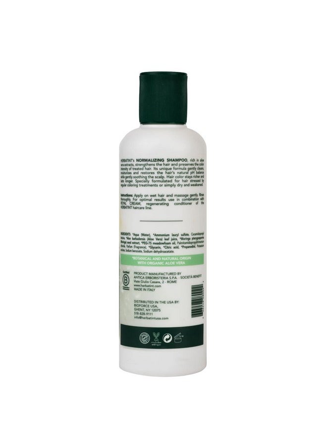 Herbatint Normalizing Shampoo for Color-Treated, Normal Hair - Aloe Vera to Rebalance, Strengthen, & Add Shine - No Parabens, Sulfates, Gluten - 8.79 fl oz.