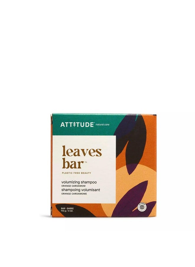 ATTITUDE Hair Shampoo Bar, Plant and Mineral-Based Ingredients, EWG Verified and Plastic-free Beauty Care, Vegan and Cruelty-free, Volumizing, Orange Cardamom, 4 Oz