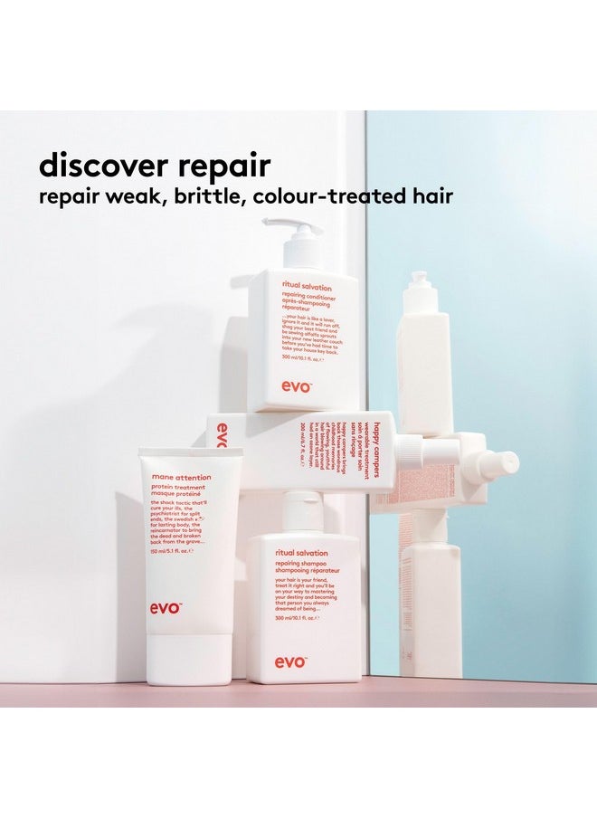 EVO Ritual Salvation Repairing Shampoo - Gently Cleanses, Treats Damaged & Brittle Hair & Protects Color - 300ml / 10.1fl.oz