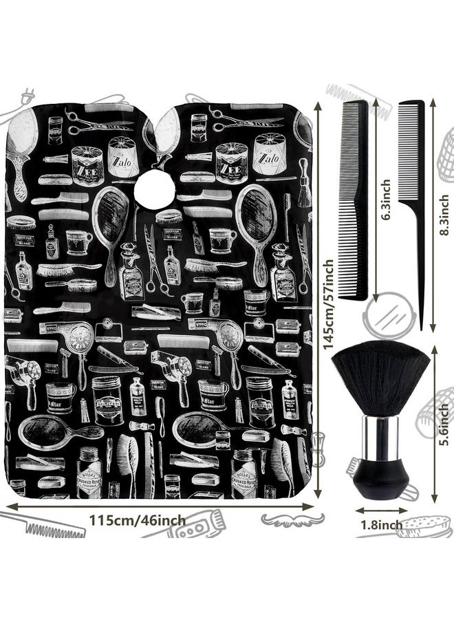 FEBSNOW Hair Cutting Cape Kit,Professional Barber Cape with Neck Duster Brush for Adults Waterproof Hairdressing Salon Cape with Adjustable Closure Snap Salon Barber Supplies