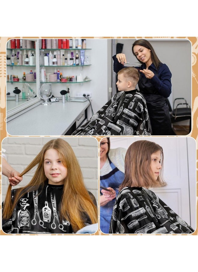 FEBSNOW Hair Cutting Cape Kit,Professional Barber Cape with Neck Duster Brush for Adults Waterproof Hairdressing Salon Cape with Adjustable Closure Snap Salon Barber Supplies