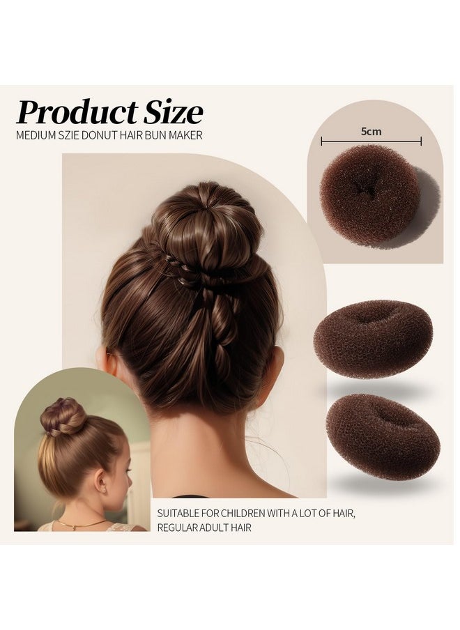 Teenitor Hair Bun Maker Kit - 4pcs Medium Donut Shapers, 10pcs Invisible Nets, 10pcs Bobby Pins, Crown Shaper Set