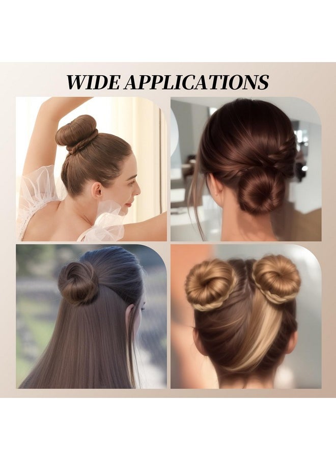 Teenitor Hair Bun Maker Kit - 4pcs Medium Donut Shapers, 10pcs Invisible Nets, 10pcs Bobby Pins, Crown Shaper Set