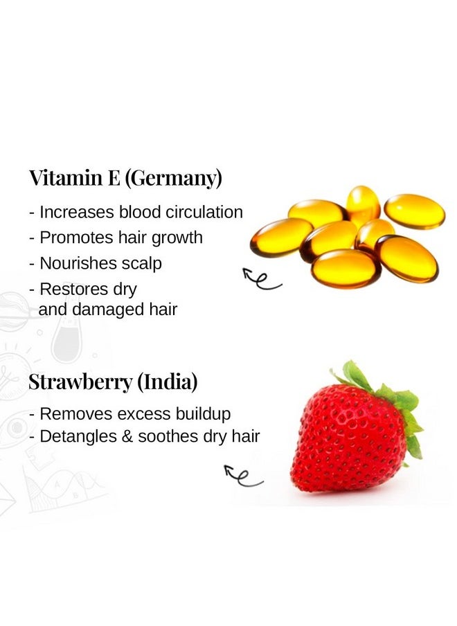 Bare Anatomy Junior Gentle Cleansing Shampoo For Kids from 5-12 Years | Tear-Free & Hypoallergenic pH 5.5 | Coconut Milk Protein, Almond Oil, Vitamin E & Strawberry | SLS & Paraben Free | Vegan -250ml