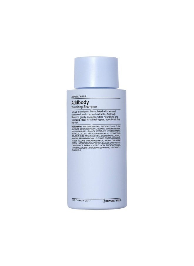 J Beverly Hills Blue Addbody Volumizing Shampoo with Vitamin E Oil for Strong Hair, 12 Oz