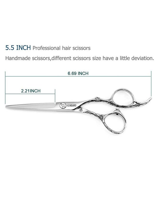 Hair Scissors 5.5 Inch Professional Hair Shears Hair Cutting Scissors Haircut Scissors Sharp Barber Scissors 440C Barber Shears Hairdresser Scissors Rose handle KINSARO