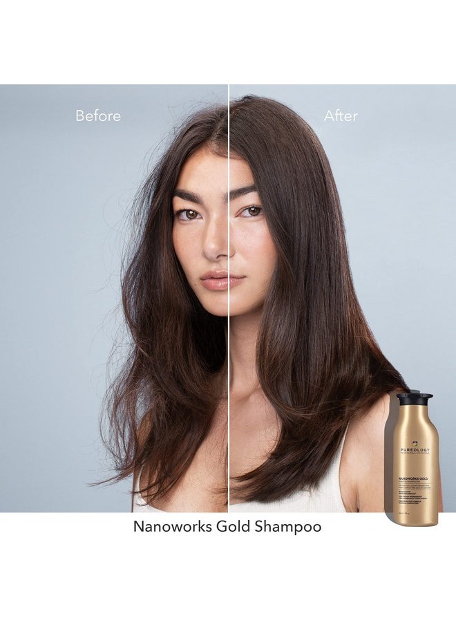 Pureology Nanoworks Gold Shampoo | For Very Dry, Color-Treated Hair | Renews Softness & Shine | Sulfate-Free | Vegan- 9 Fl Oz